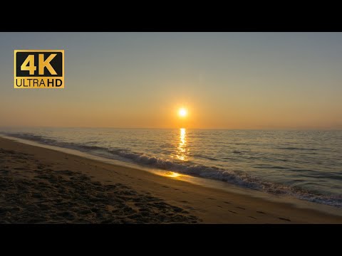 Sunrise at the Beach - Ocean City Maryland - 4K UHD - Ocean Sounds for Relaxation - No Loop