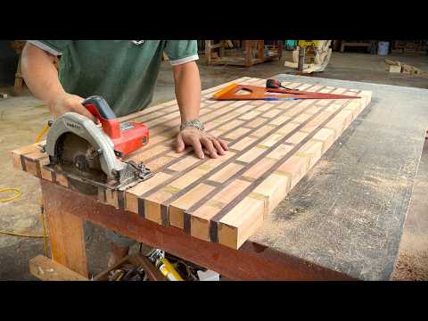 How A Young Carpenter Created A Masterpiece - Using Discarded Logs To Create A Dining Table