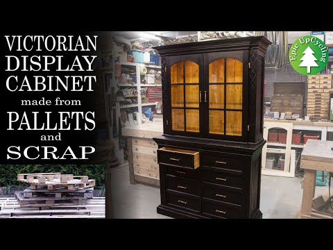 Pallet Furniture. A Victorian Display Cabinet made from Reclaimed Pallets and Scrap Wood