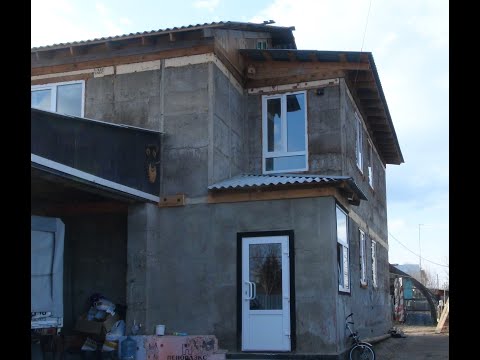 Как не надо штукатурить дом с Опилкобетона.