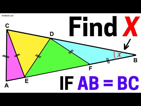 Find the Value of Angle X in this Isosceles Triangle | Learn About the Exterior Angle Theorem
