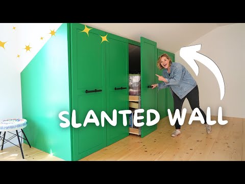 *ULTIMATE* DIY STORAGE CLOSET FOR A SLANTED WALL