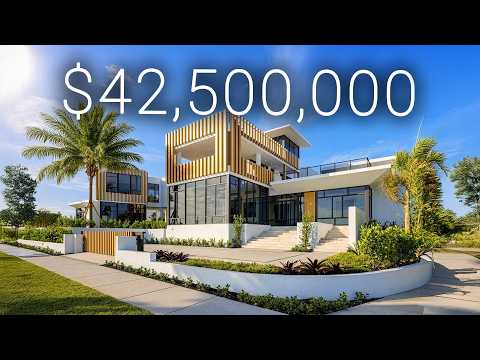 INSIDE a $42,500,000 Modern Mansion with a POOL ON SECOND FLOOR! Over 10,000 SQFT + Yacht Docking!