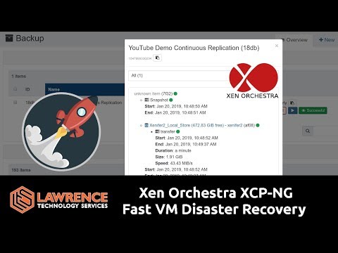 Xen Orchestra / XCP-NG Fast VM Disaster Recovery Using Continuous Replication