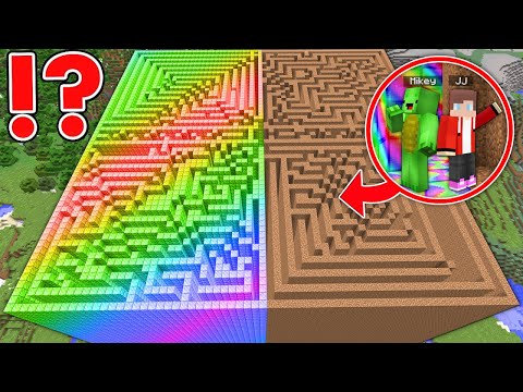 JJ and Mikey Found A TALLEST RAINBOW DIRT MAZE in Minecraft (Maizen Mizen Mazien JJ Mikey)