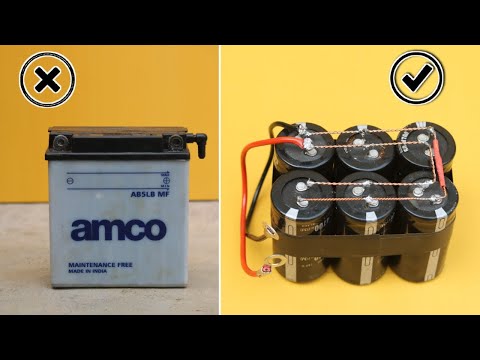 How to make 12volt Bike Battery - with Capacitor || Lifetime Replacing Bike Battery