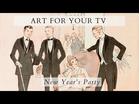 Vintage New Year's ScreenSaver | TV Art Slideshow | Classic Party Scenes | 2 Hrs 4K HD Paintings