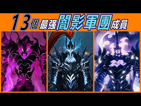 【我獨自升級】成振宇的最強王牌！暗影軍團13位核心戰力解析！