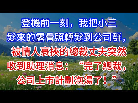 【完結】登機前一刻，我把小三髮來的露骨照轉髮到公司群，被情人裹挾的總裁丈夫突然收到助理消息：“完了總裁，公司上市計劃泡湯了！”
