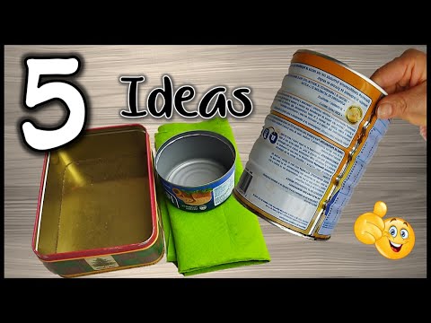 ¡5 IDEAS CON LATAS QUE PUEDES HACER HOY! - Manualidades útiles con latas - Crafts with cans