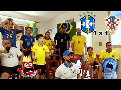 Brasil 1 x 1 Croácia - sad react da galera - o sonho do hexa adiado novamente - melhores momentos