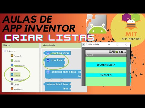 AULAS DE APP INVENTOR - AULA 16 – CRIAR LISTAS - ESCOLHE LISTA - listpicker.