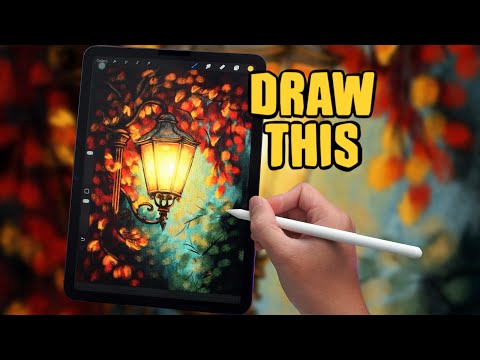 PROCREATE 5.4 Landscape Drawing Tutorial - Street Lights