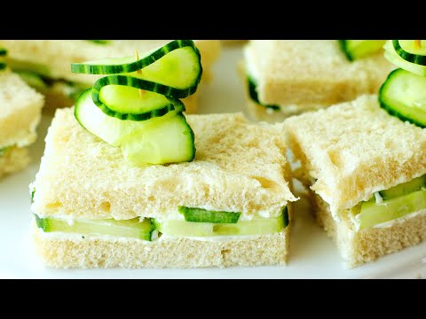 BEST Cucumber Tea Sandwiches ➡ Yummy Cream Cheese Spread 👌🏻 Fancy Garnish 🥒