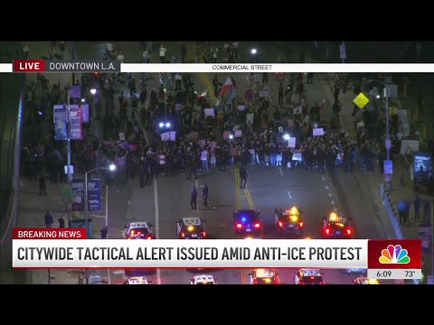 Citywide tactical alert issued amid anti-ICE protest in downtown LA