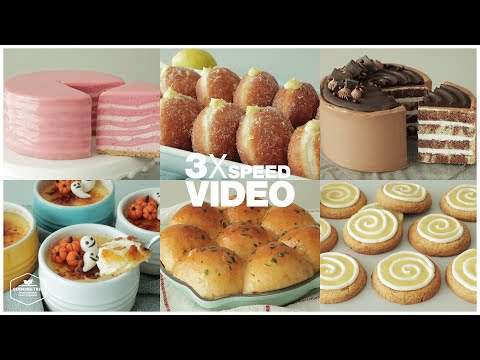 #102 3x Speed 케이크 디저트 베이킹 영상 : Cake Dessert Baking Video | 쿠키, 크레이프 케이크, 도넛, 초콜릿 케이크 | Cooking tree