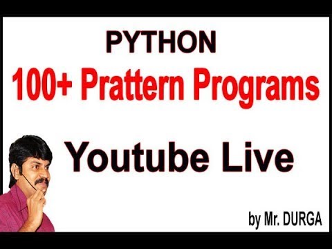 100+ Pattern Programs YouTube Live Stream by Durga Sir @ 9:00PM