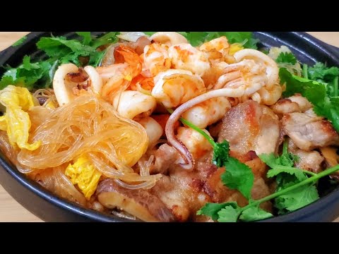 海鮮花肉旺菜粉絲煲 鮮香美味 Seafood Pork and Vermicelli Pot