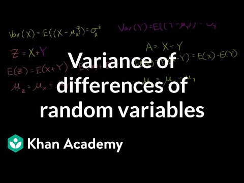 Variance of differences of random variables | Probability and Statistics | Khan Academy