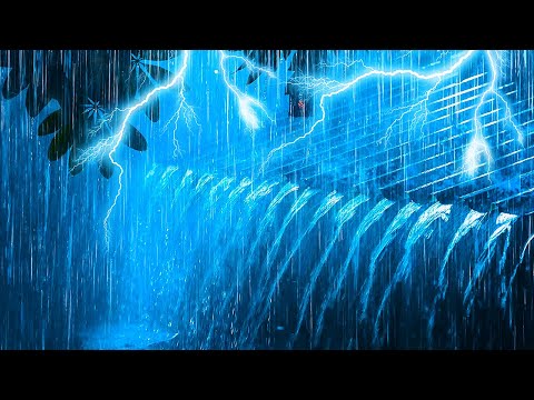 Heal Your Soul and Sleep Deeply with Heavy Rainfall & Thunder Reverberating on a Metal Roof at Night