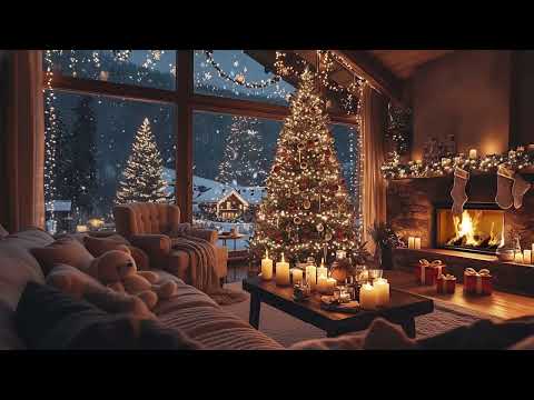 Warm Christmas Night 2025 | Soft Piano and Hearth Fire Sounds for Deep Rest and Gentle Calm
