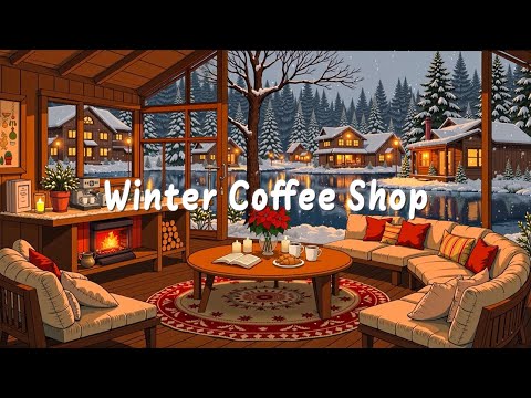 Winter Coffee Shop | Chill Lo-fi Beats with Lakeside View to Study, Work & Relax