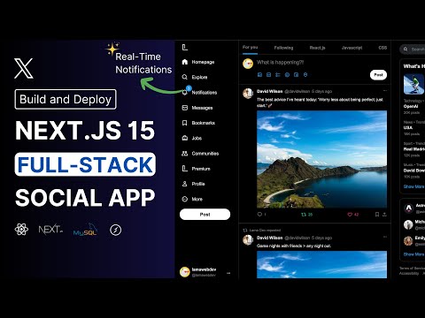 Next.js 15 MySQL Social X App Tutorial w Real-Time Notifications | Full-Stack Social Media Socket.io