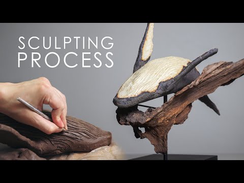 Sculpting a Breaching Whale — Clay and Wood Sculpture