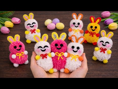 🎉Ponpondan, Pratik Tavşan Yapımı/💥Herkes Yapabilir 