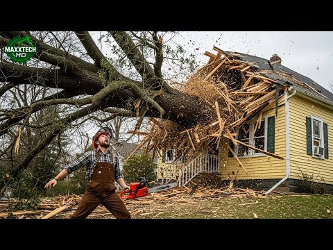 Idiots With Chainsaws: Tree Cutting Fails & Tree Falling on Houses Compilation #4