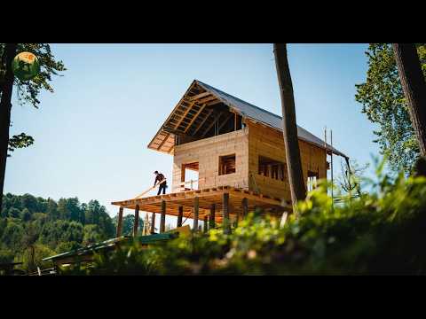 A Man Builds a Beautiful Mountain Retreat House by Himself — From Start to Finish