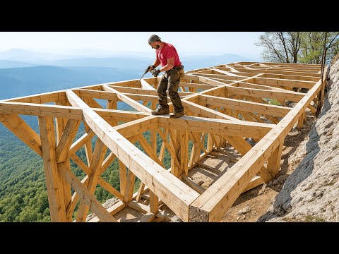 Man Builds Dream Mountain House on Impossible Terrain | Start to Finish by @MrWildNature