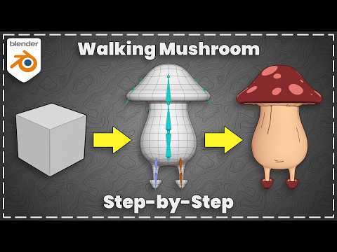 How to Create a Cute Walking Mushroom in Blender – Toon Style 3D for Beginners