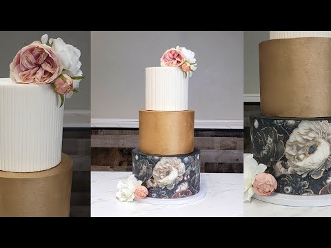 Edible Moody Floral Printed Fondant Cake  without Wafer Paper or Edible Sheets! (New Cake Trend?)