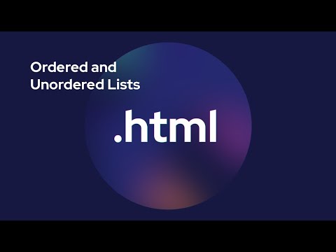 HTML Ordered and Unordered Lists