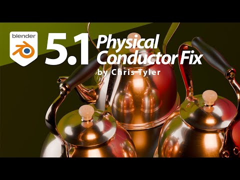 Blender 5.1 Physical Conductor color management fix.