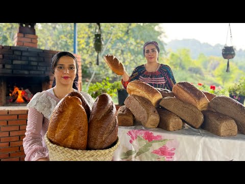 Baking voluminous breads with wheat flour and barley flour and grilled potatoes