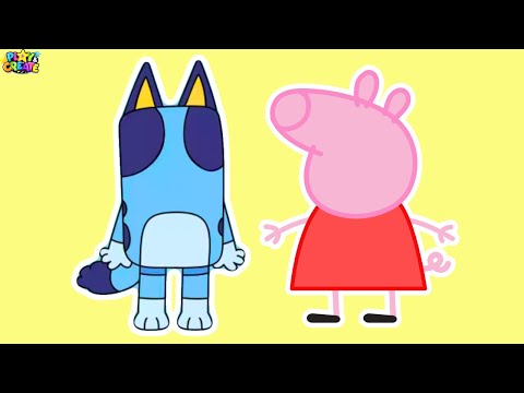 Bluey & Peppa Pig Make a Face Stickers - DIY Activity