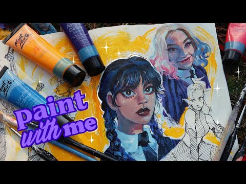 hopping on the WEDNESDAY bandwagon 😈🔪✍🏻 paint with me