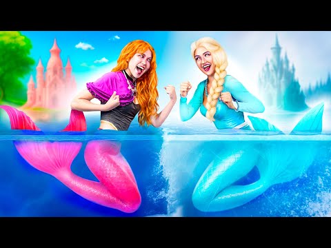 Elsa and Anna from Frozen have become beautiful mermaids!