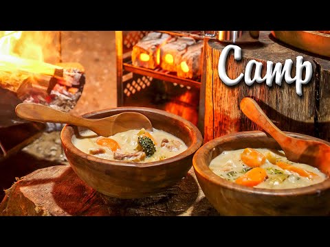 Warm winter camping food [cream stew]