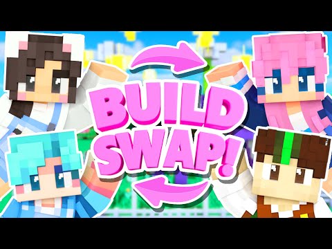 💜Minecraft BUILD SWAP w/ Lizzie, Joel + Scott!