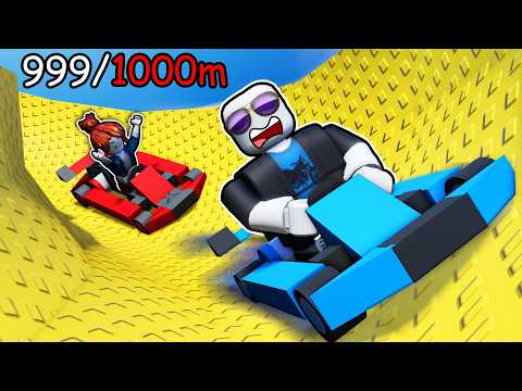 reaching MAX SPEED in Roblox ride a cart down a slide...
