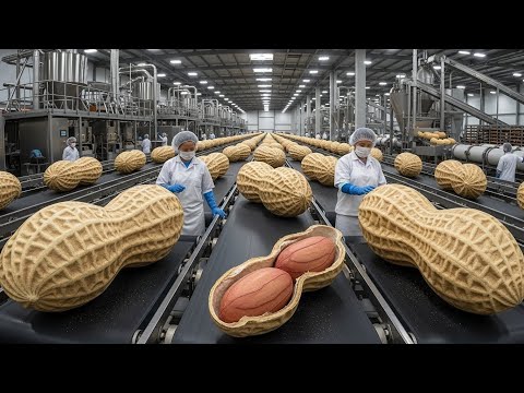 Inside a Massive Peanut Factory: From Raw Peanuts to Finished Products (Full Process)