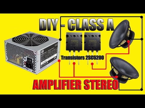 How to Make Amplifier Class A Stereo 2SC5200 Use  Old Computer Power Supply