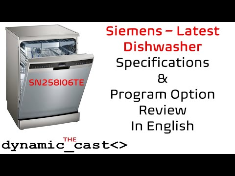 Siemens Dishwasher [SN258I06TE] Specification &amp; Program options in English by @The Dynamic Cast