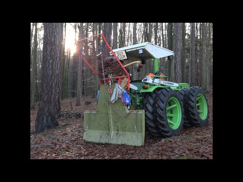 Holzarbeiten mit Holder A55, Komatsu Bagger, Seilwinde, Stihl Motorsägen