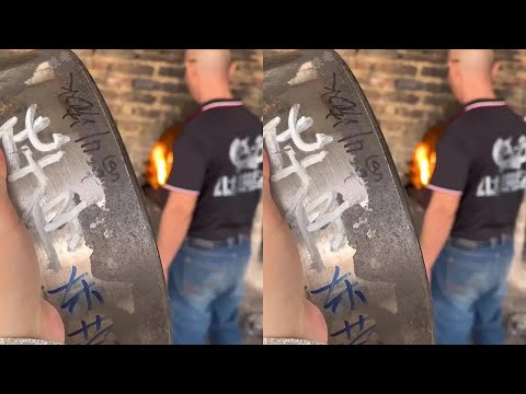 HUA ZAI's bearing steel made into handle-gripped kitchen knife! #Blacksmithing skills