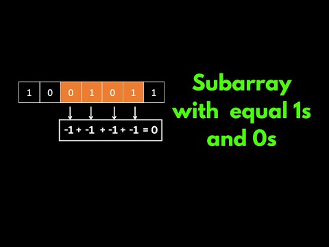 Count Subarrays with Equal 0s and 1s | HashMaps | Animation | Intuition