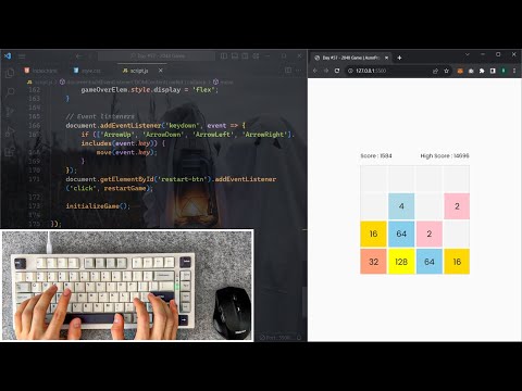 ASMR Programming - JavaScript 2048 Game - No Talking